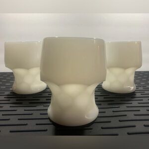 Vintage Viking Glass Co. milk glass tumblers with honeycomb pattern set of 4
